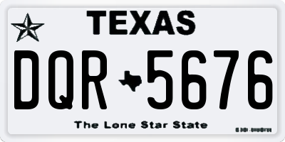 TX license plate DQR5676