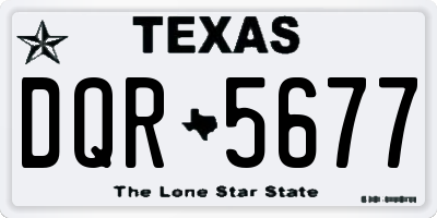 TX license plate DQR5677