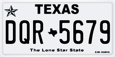 TX license plate DQR5679