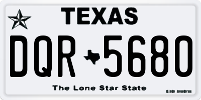 TX license plate DQR5680