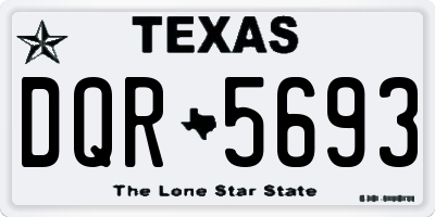 TX license plate DQR5693