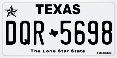 TX license plate DQR5698