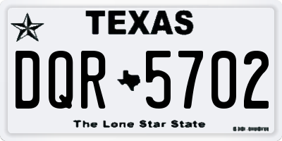TX license plate DQR5702