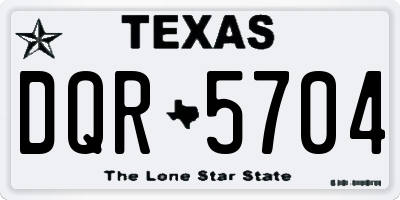 TX license plate DQR5704