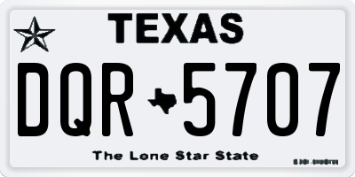 TX license plate DQR5707