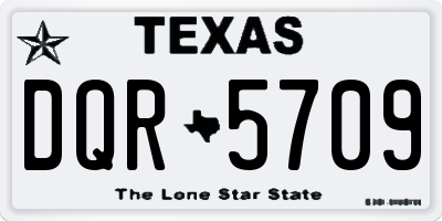 TX license plate DQR5709