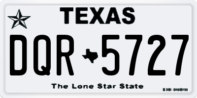 TX license plate DQR5727