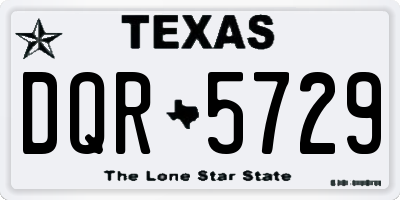 TX license plate DQR5729
