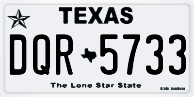 TX license plate DQR5733