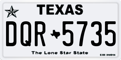 TX license plate DQR5735