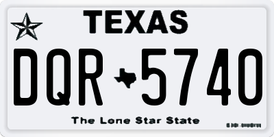 TX license plate DQR5740