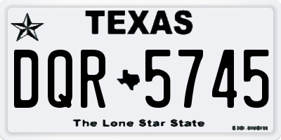 TX license plate DQR5745