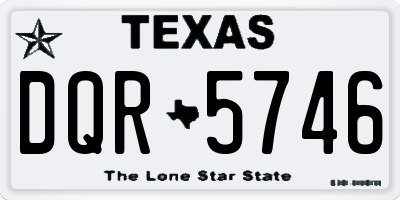 TX license plate DQR5746