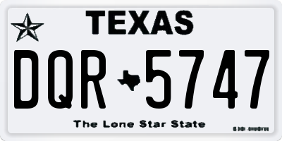 TX license plate DQR5747