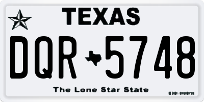 TX license plate DQR5748