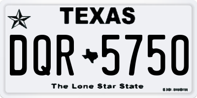 TX license plate DQR5750