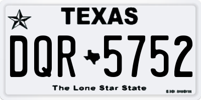 TX license plate DQR5752