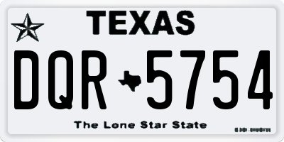 TX license plate DQR5754