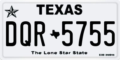 TX license plate DQR5755