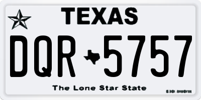 TX license plate DQR5757