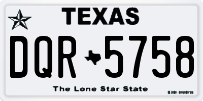 TX license plate DQR5758