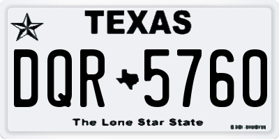 TX license plate DQR5760
