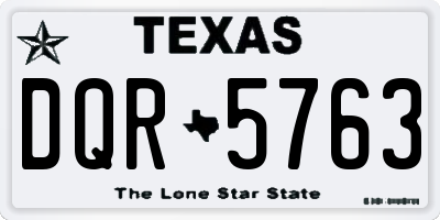 TX license plate DQR5763