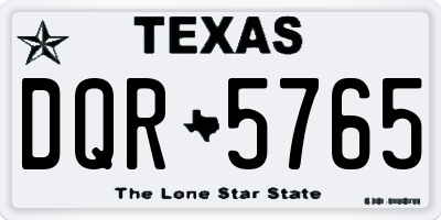 TX license plate DQR5765