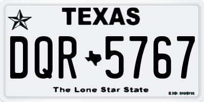 TX license plate DQR5767