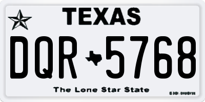TX license plate DQR5768