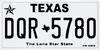 TX license plate DQR5780