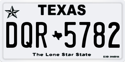 TX license plate DQR5782