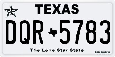 TX license plate DQR5783