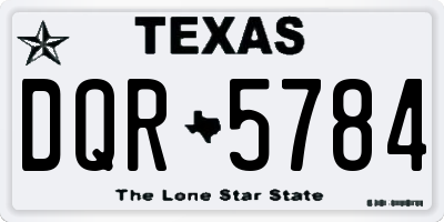 TX license plate DQR5784
