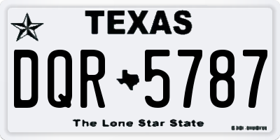 TX license plate DQR5787