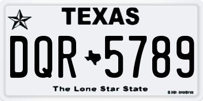 TX license plate DQR5789