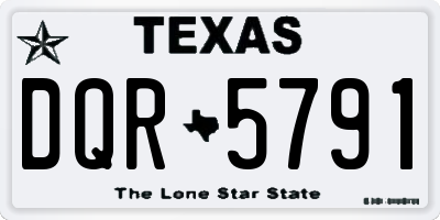 TX license plate DQR5791