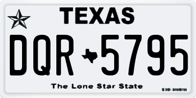 TX license plate DQR5795