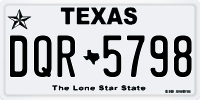 TX license plate DQR5798