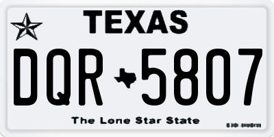 TX license plate DQR5807