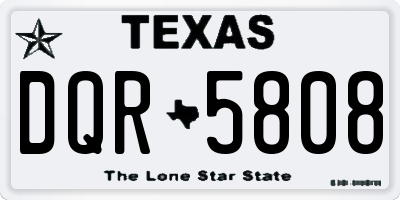 TX license plate DQR5808