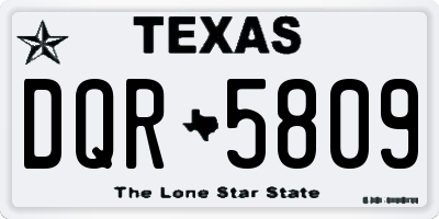 TX license plate DQR5809