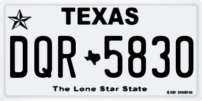 TX license plate DQR5830