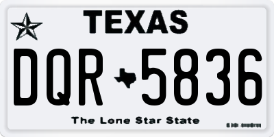 TX license plate DQR5836