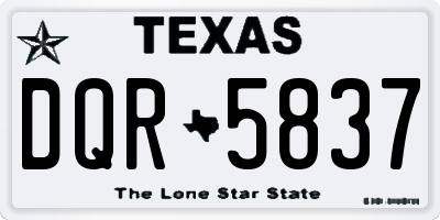 TX license plate DQR5837