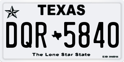 TX license plate DQR5840