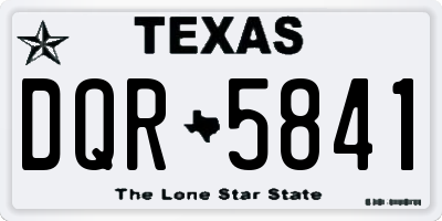 TX license plate DQR5841