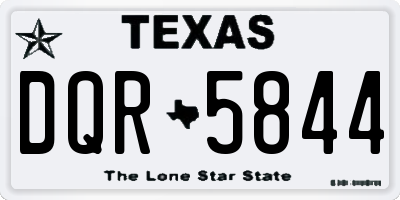 TX license plate DQR5844