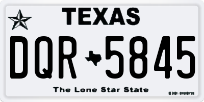 TX license plate DQR5845
