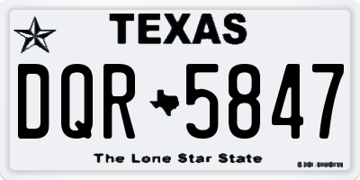 TX license plate DQR5847